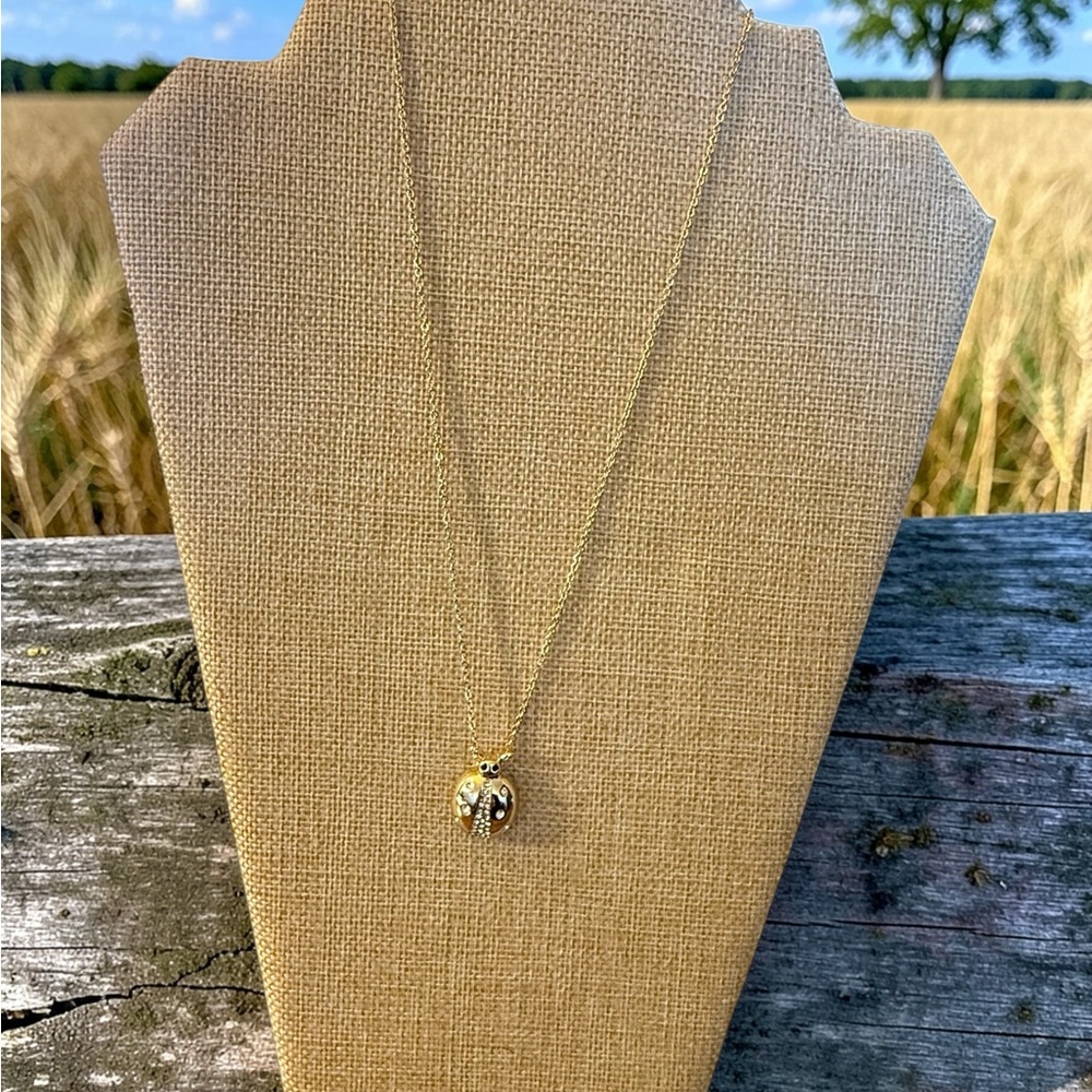 Gold Ladybug Charm Necklace for Women